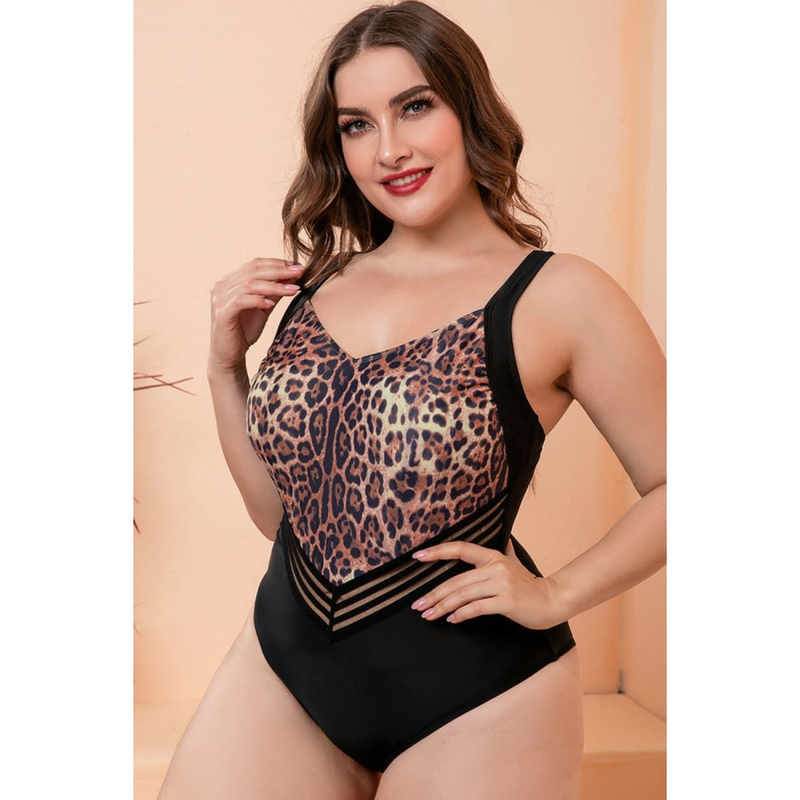 Full Size Two-Tone One-Piece Swimsuit