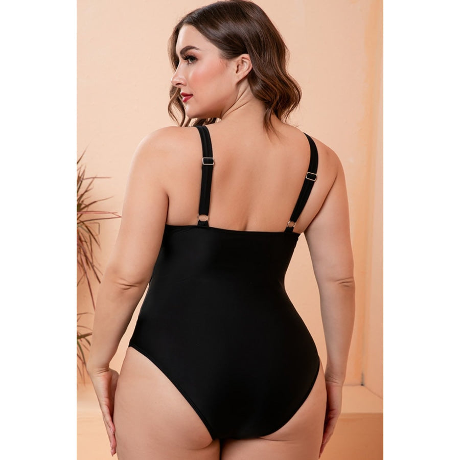 Full Size Two-Tone One-Piece Swimsuit
