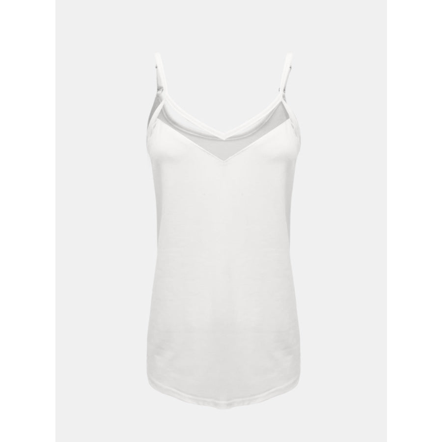 Full Size V - Neck Spaghetti Strap Cami White / S Apparel and Accessories