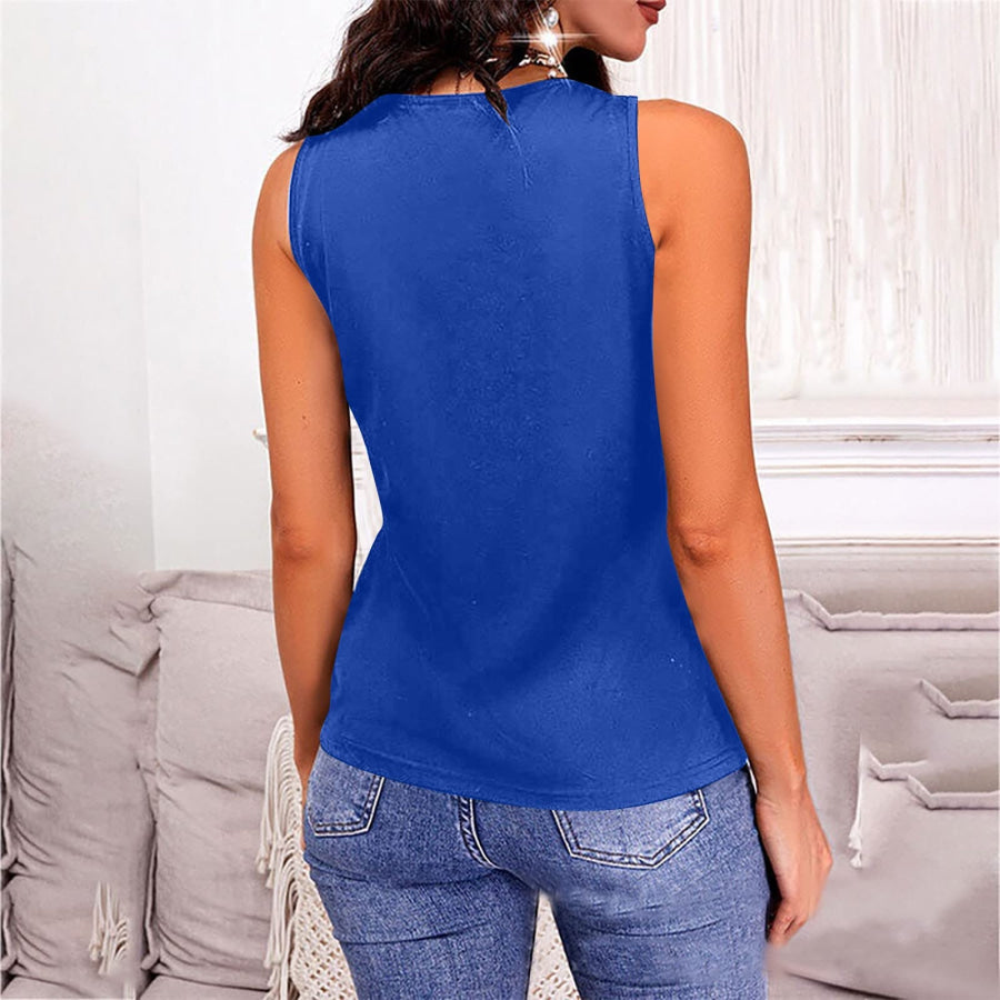 Full Size V-Neck Wide Strap Tank Peacock Blue / S Apparel and Accessories