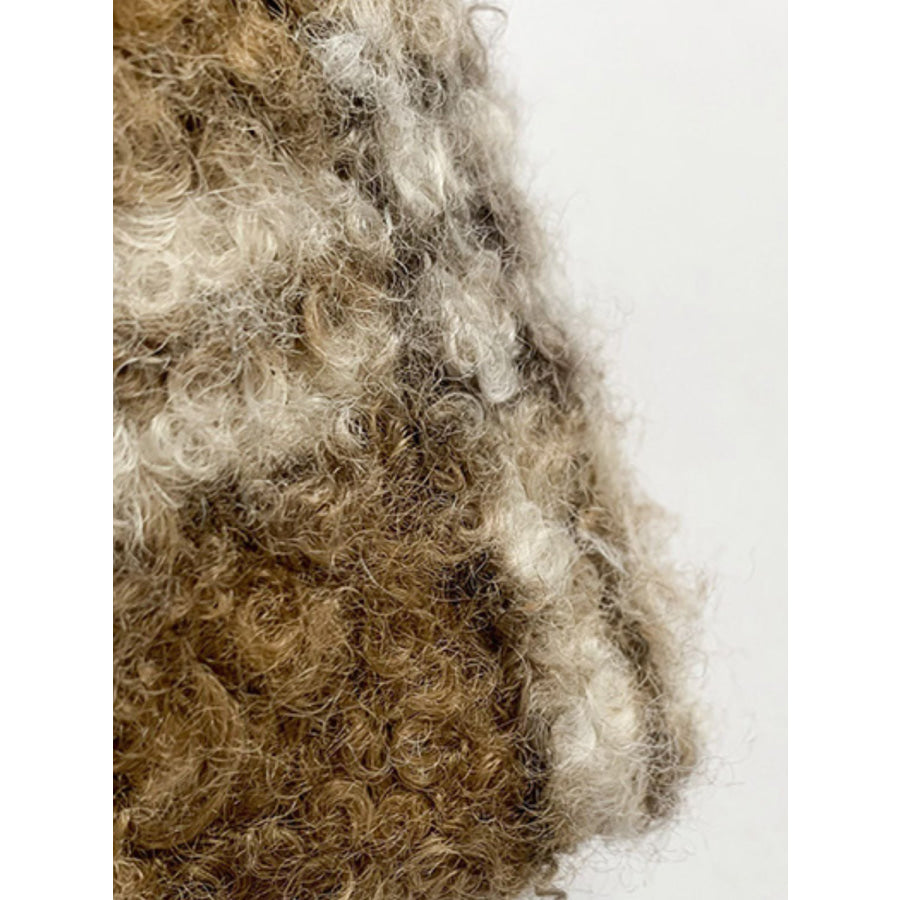 Fuzzy Polyester Mini Handbag with Zipper Apparel and Accessories