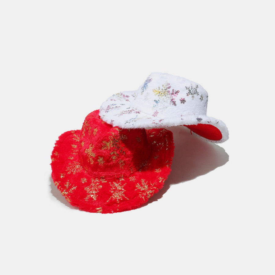 Fuzzy Snowflakes Polyester Hat Apparel and Accessories