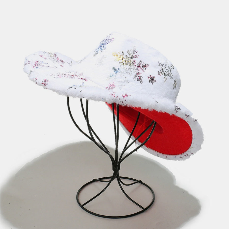 Fuzzy Snowflakes Polyester Hat Apparel and Accessories