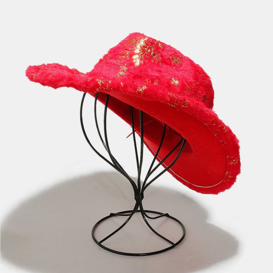 Fuzzy Snowflakes Polyester Hat Apparel and Accessories