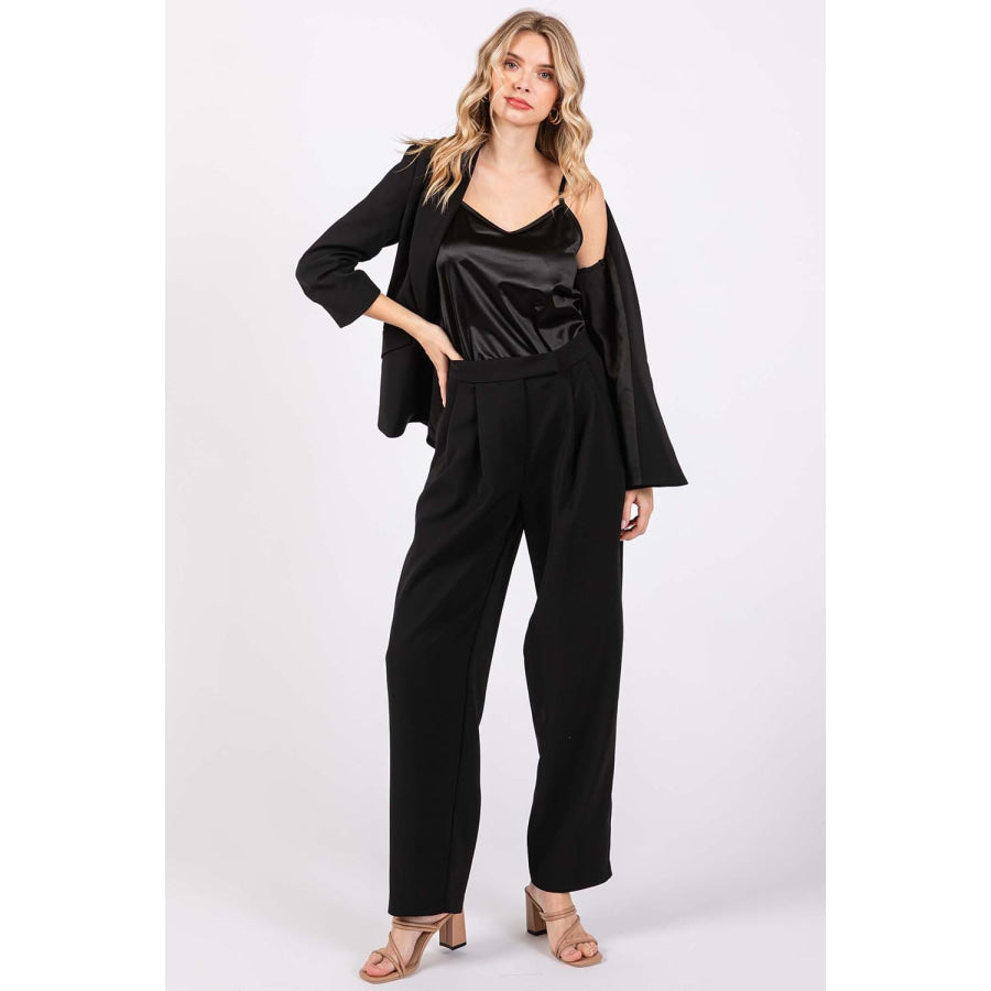 GeeGee High - Waisted Pleated Pants Apparel and Accessories