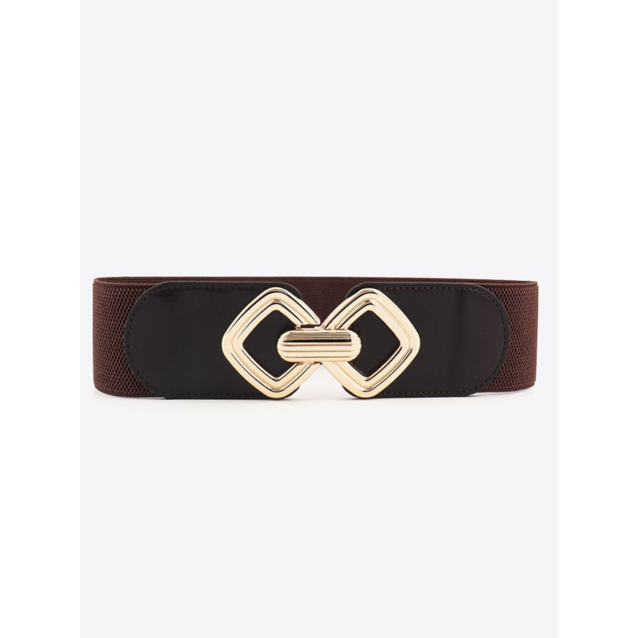 Geometric Buckle Elastic Wide Belt
