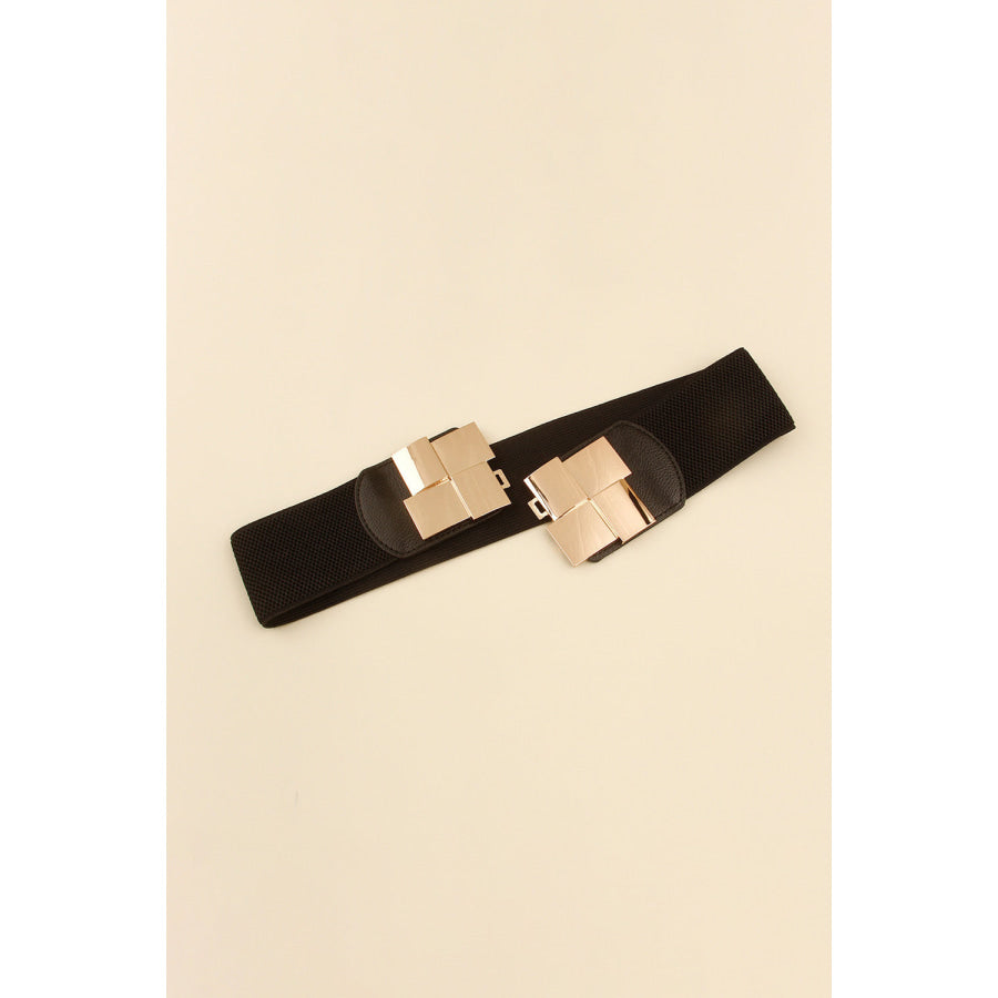 Geometric Buckle Elastic Wide Belt