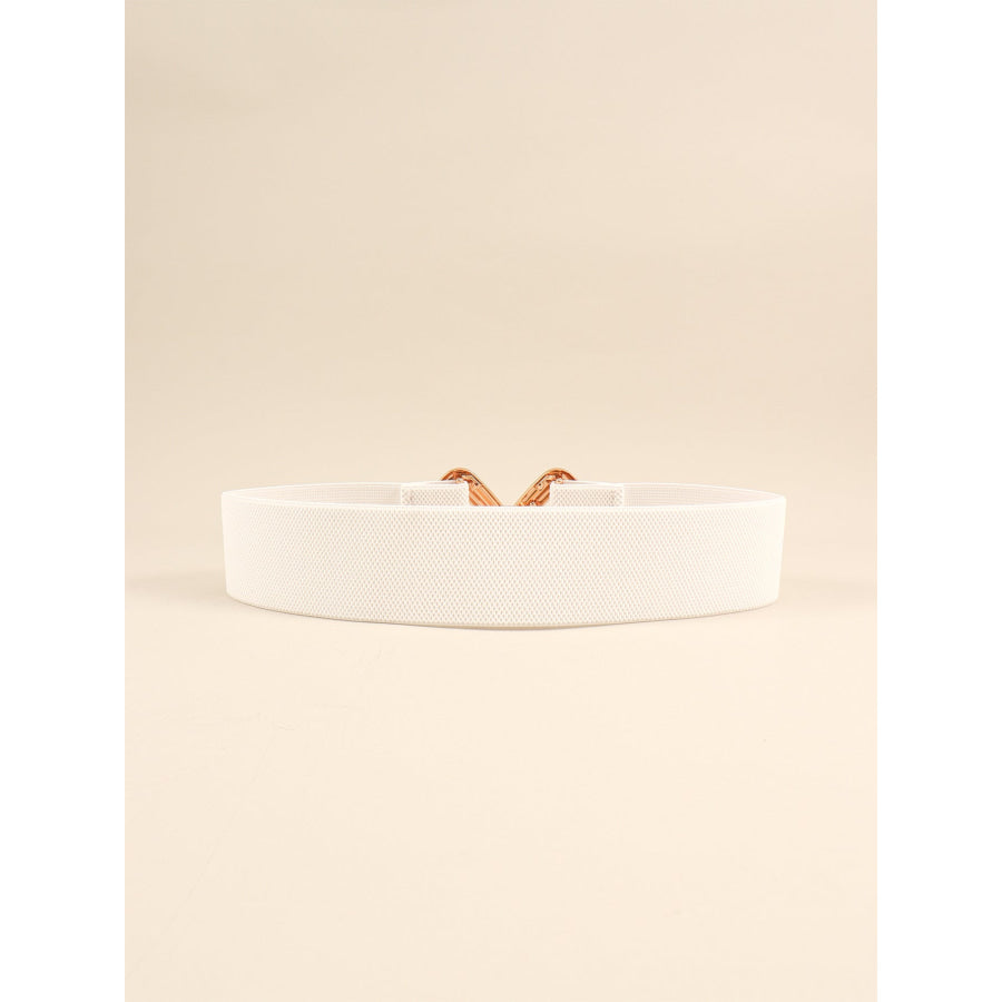 Geometric Buckle Elastic Wide Belt