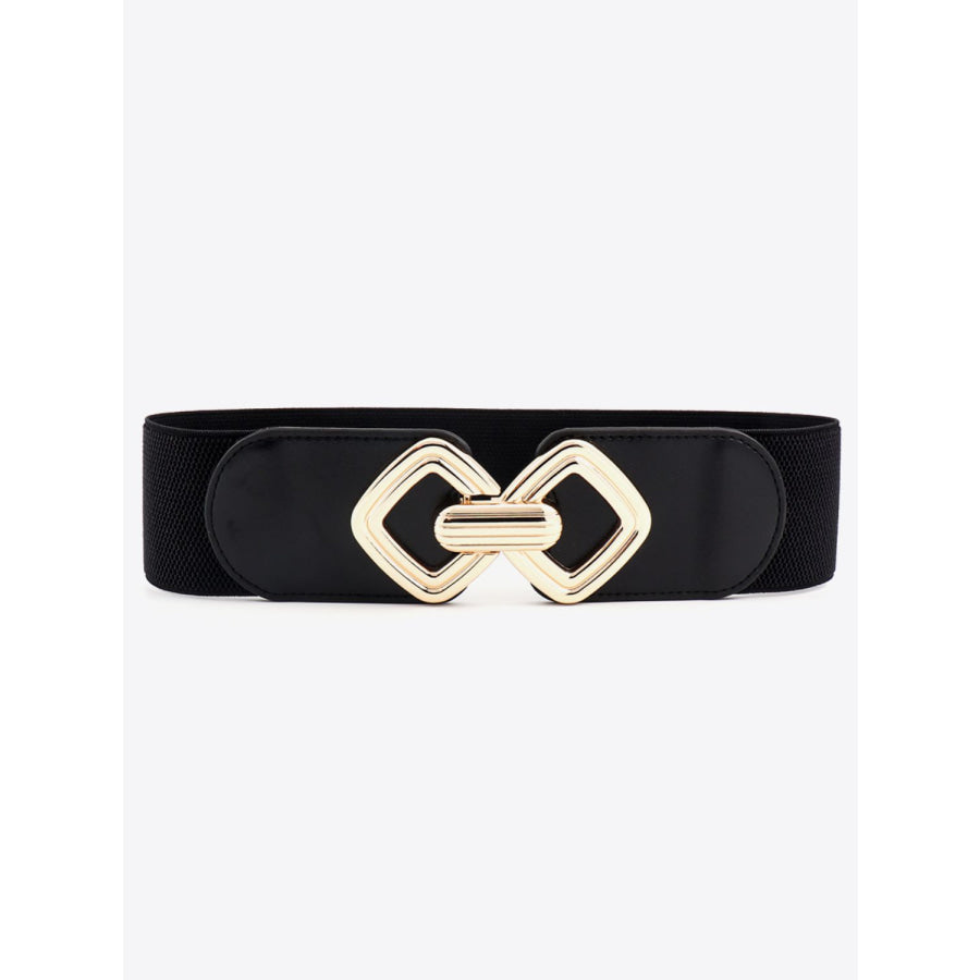 Geometric Buckle Elastic Wide Belt