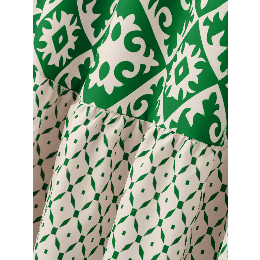 Geometric Elastic Waist Maxi Skirt Apparel and Accessories