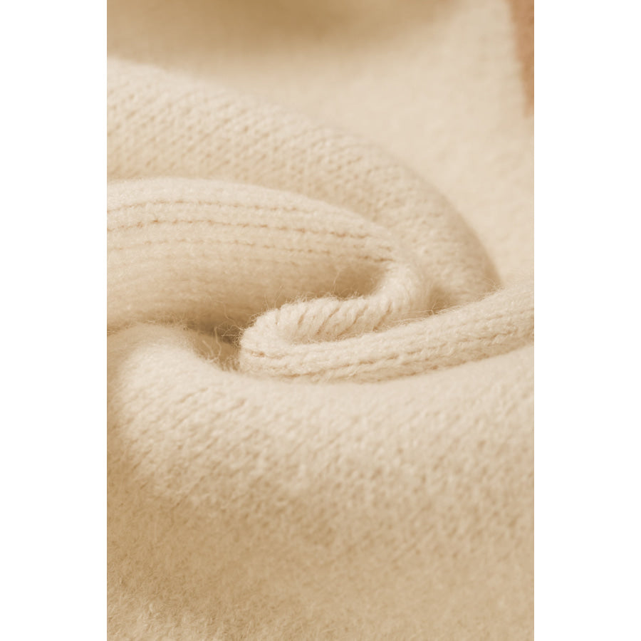 Geometric Mock Neck Long Sleeve Sweater Apparel and Accessories