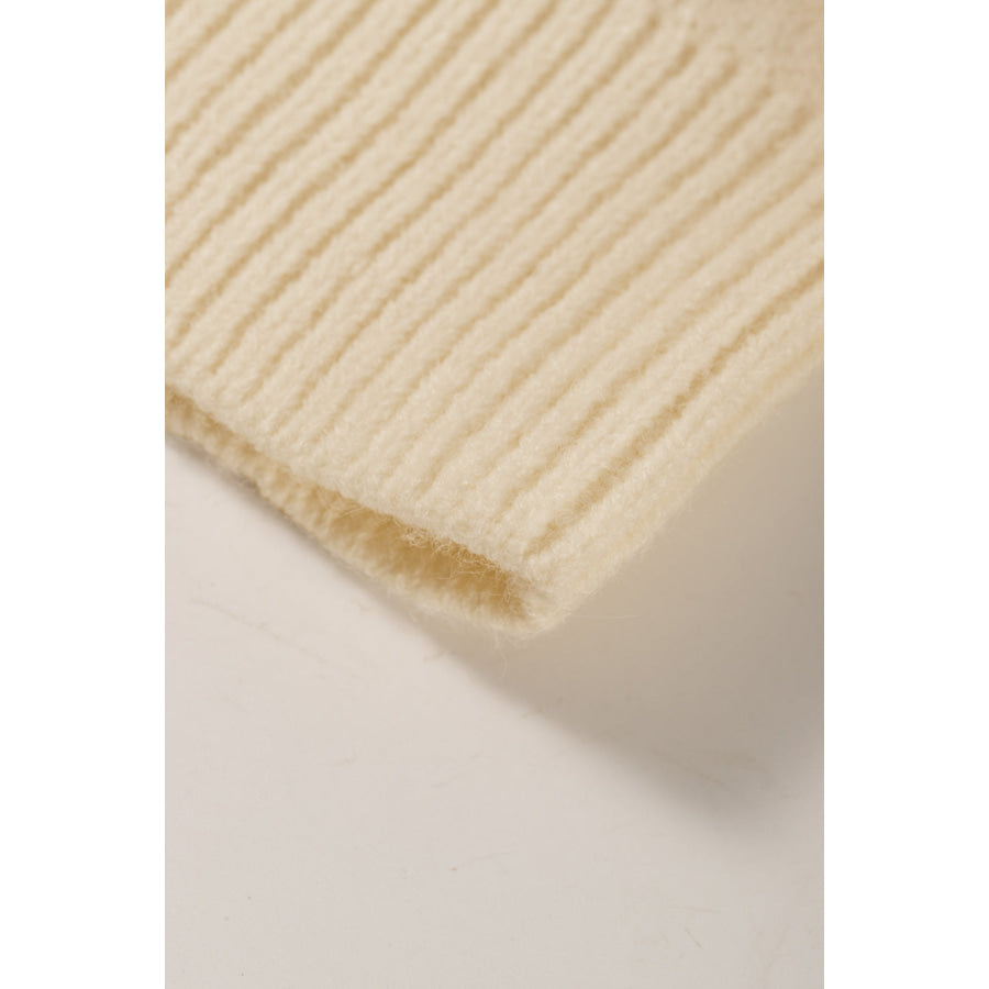 Geometric Mock Neck Long Sleeve Sweater Apparel and Accessories