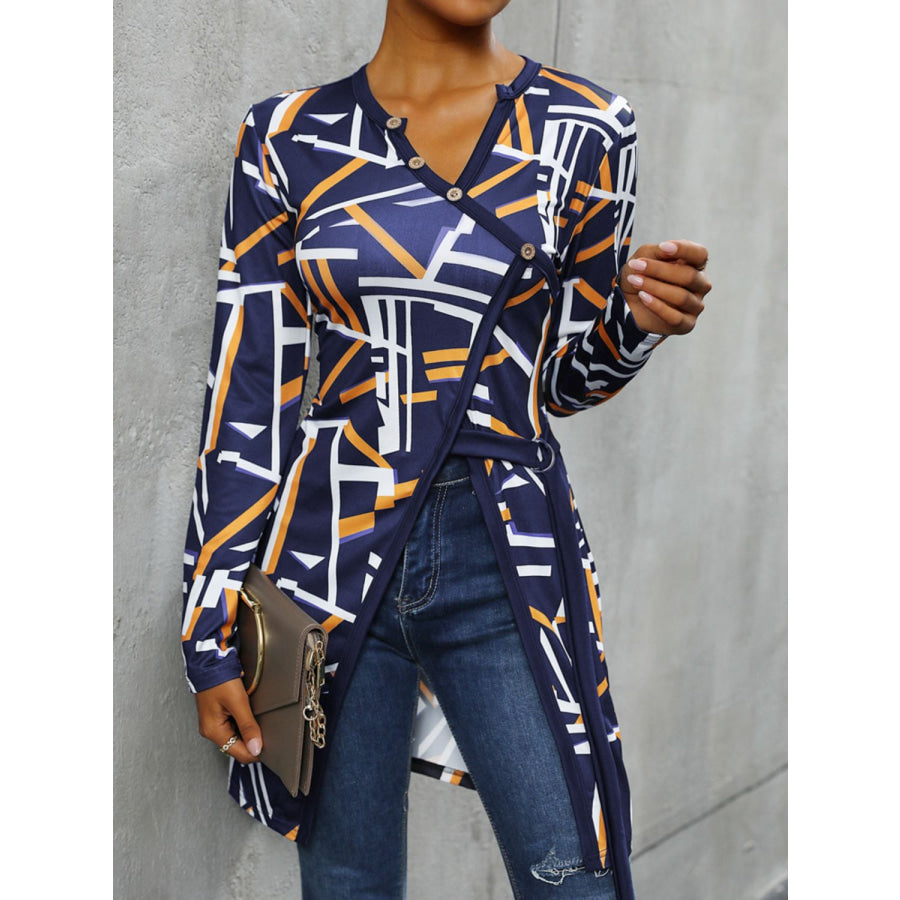 Geometric Surplice Long Sleeve T-Shirt Apparel and Accessories