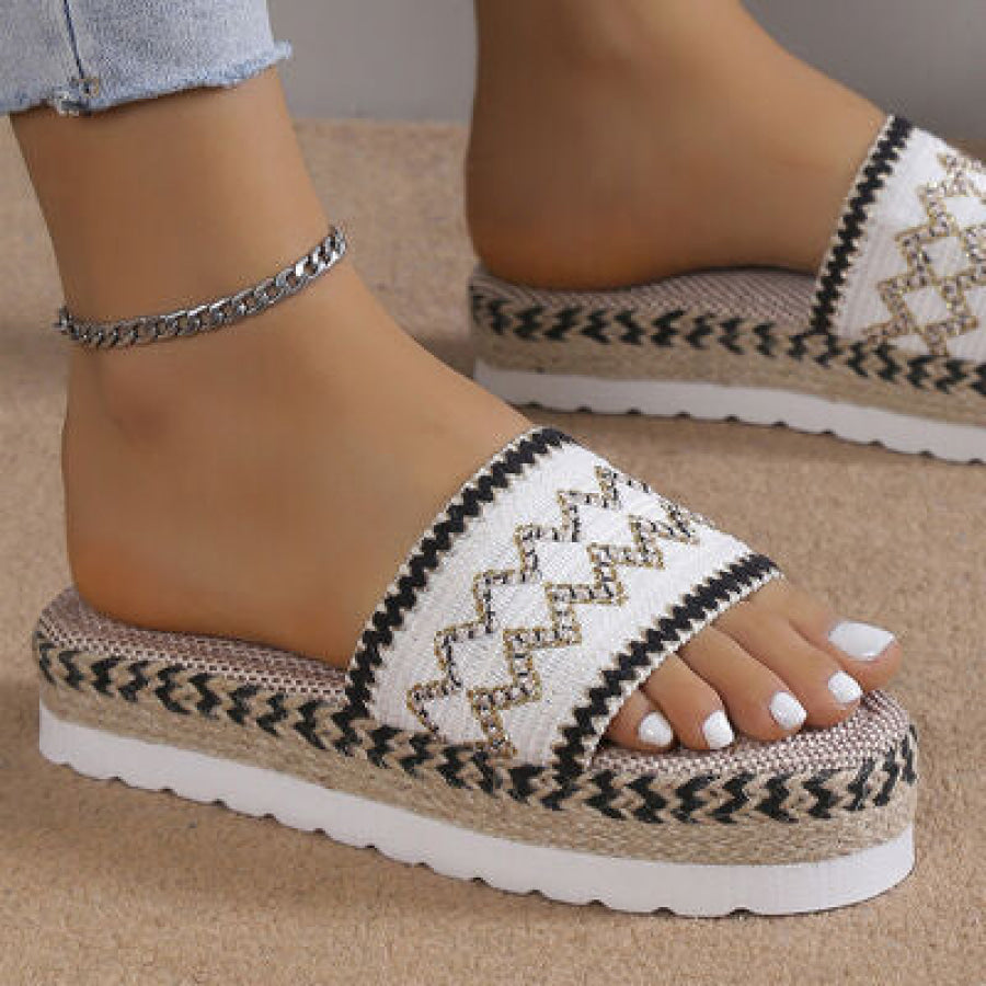 Geometric Weave Platform Sandals Apparel and Accessories