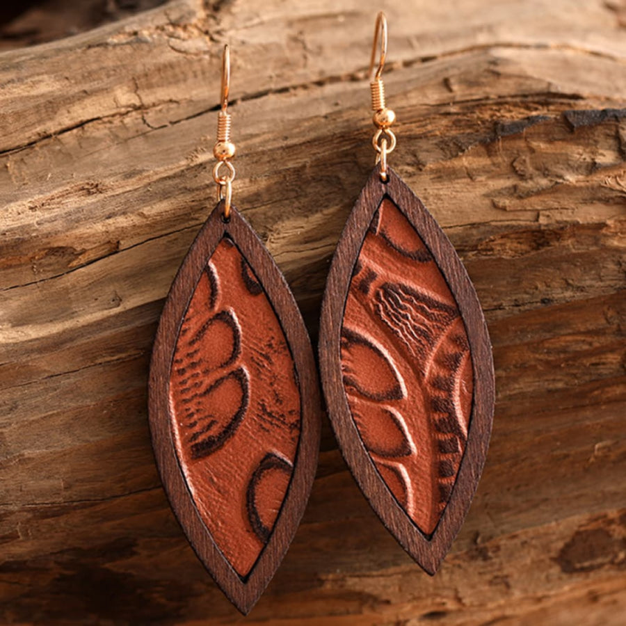 Geometrical Shape Wooden Dangle Earrings Apparel and Accessories