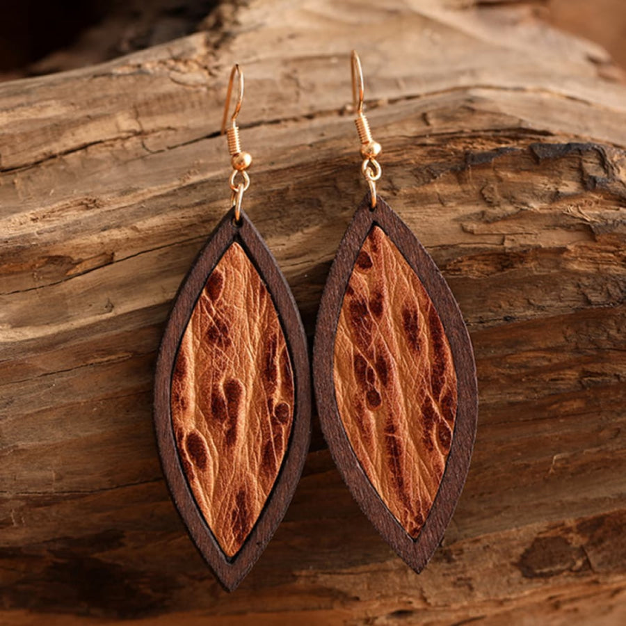 Geometrical Shape Wooden Dangle Earrings Style G / One Size Apparel and Accessories
