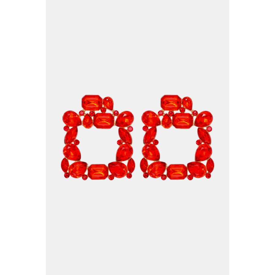 Geometrical Shape Zinc Alloy Dangle Earrings Red / One Size