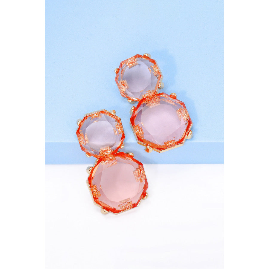 Geometrical Shape Zinc Alloy Frame Dangle Earrings