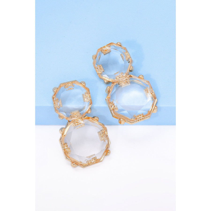 Geometrical Shape Zinc Alloy Frame Dangle Earrings