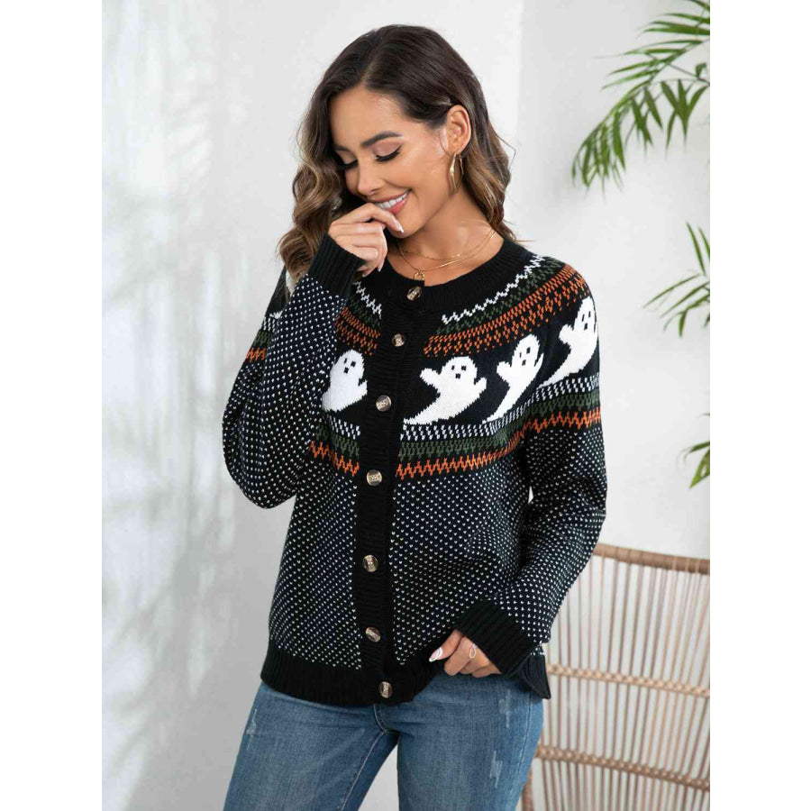 Ghost Button Up Long Sleeve Cardigan