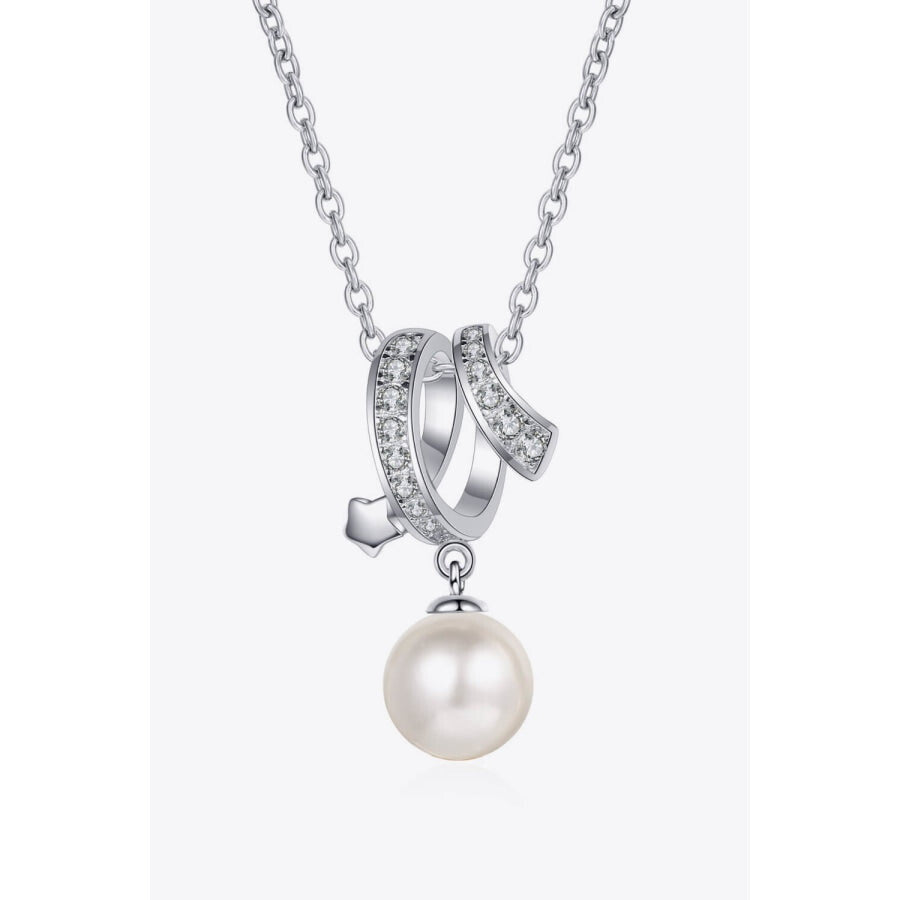 Give You A Chance Pearl Pendant Chain Necklace Silver / One Size