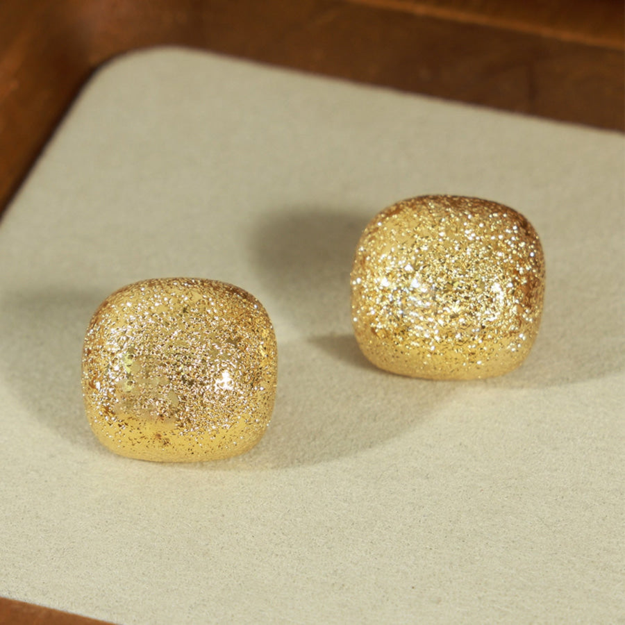 Gold-Plated Geometric Stud Earrings Apparel and Accessories