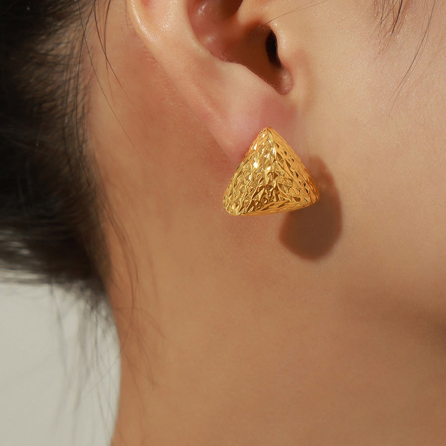 Gold-Plated Geometric Stud Earrings Apparel and Accessories