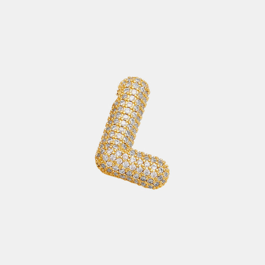 Gold - Plated Inlaid Zircon Letter Necklace Style L / One Size Apparel and Accessories