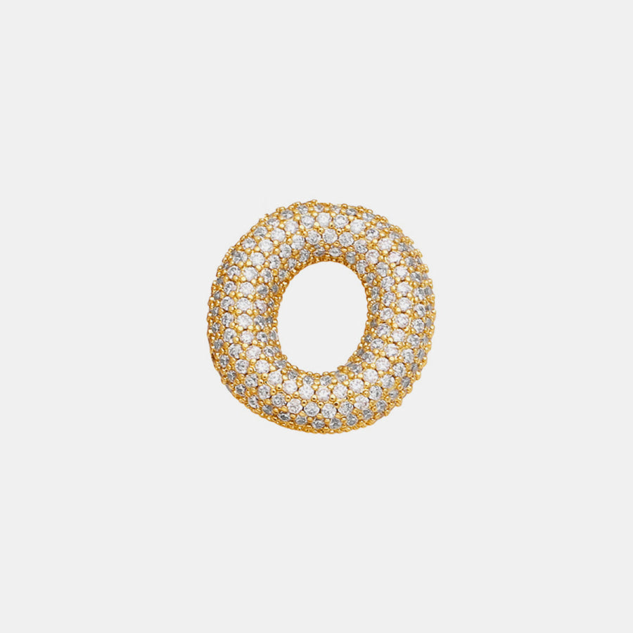 Gold - Plated Inlaid Zircon Letter Necklace Style O / One Size Apparel and Accessories