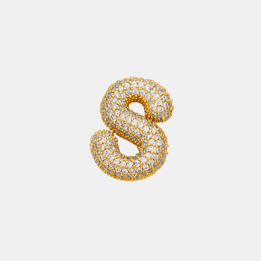 Gold - Plated Inlaid Zircon Letter Necklace Style S / One Size Apparel and Accessories