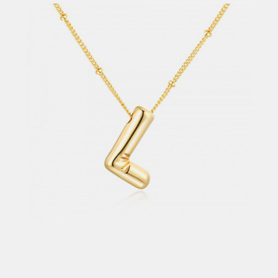Gold - Plated Letter Pendant Necklace Style L / One Size Apparel and Accessories