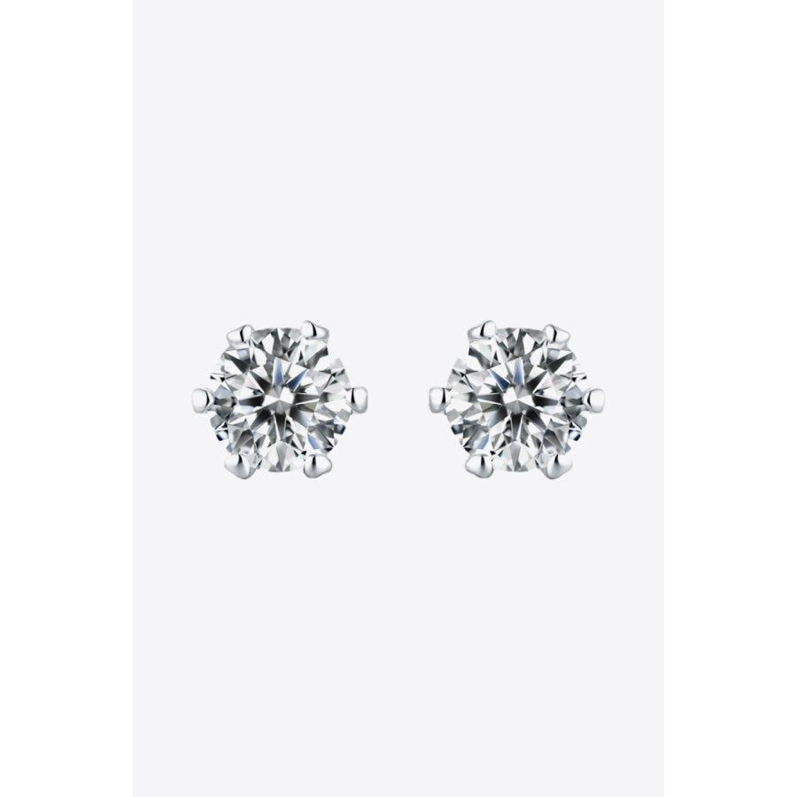 Good Days Ahead Moissanite Stud Earrings Silver / One Size