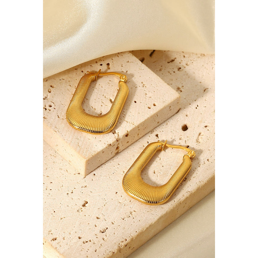 Good Luck Charm Screw-Thread U-Shaped Earrings Gold / One Size Apparel and Accessories