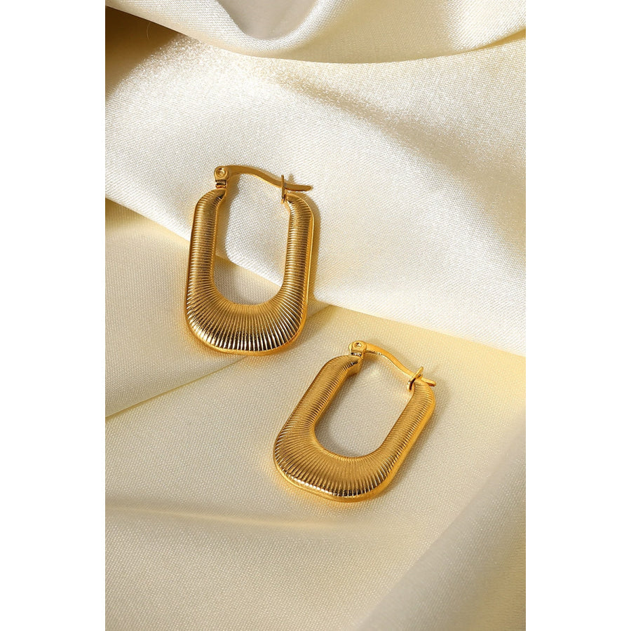 Good Luck Charm Screw-Thread U-Shaped Earrings Gold / One Size Apparel and Accessories