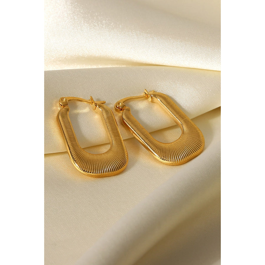 Good Luck Charm Screw-Thread U-Shaped Earrings Gold / One Size Apparel and Accessories