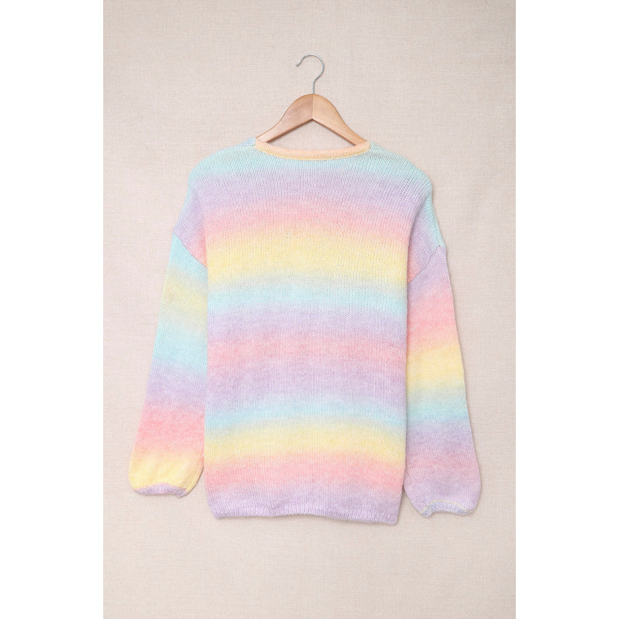 Gradient Open Front Drop Shoulder Cardigan Apparel and Accessories