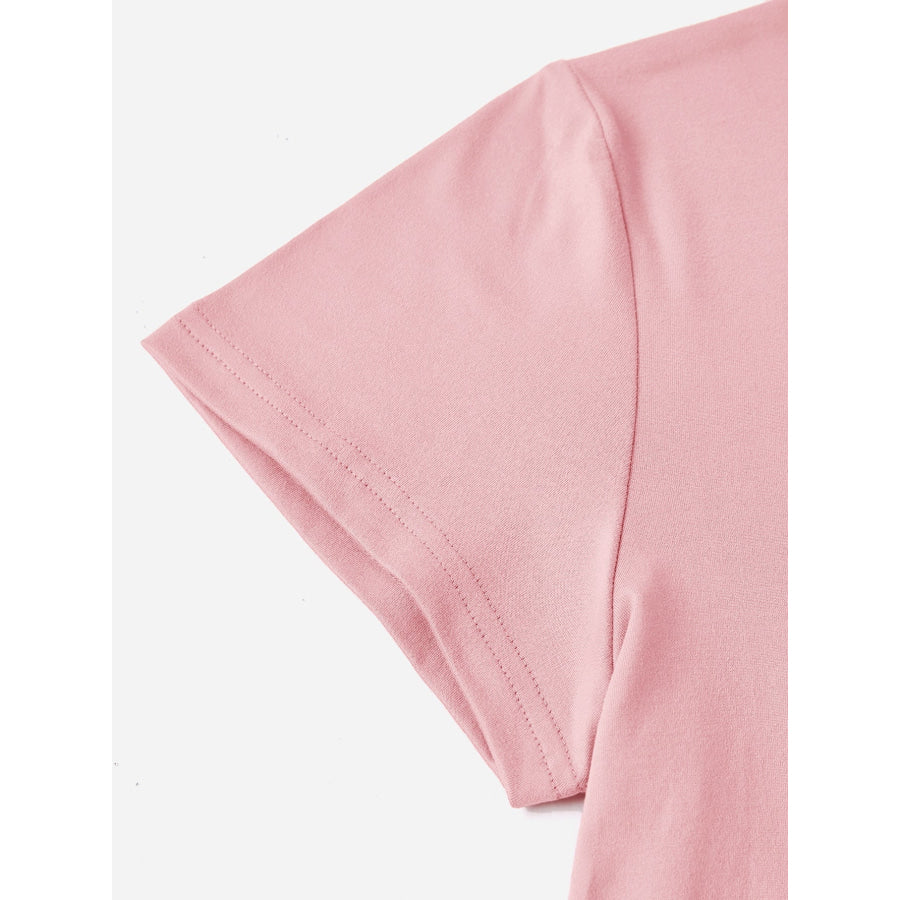 Graphic Round Neck Short Sleeve T-Shirt Apparel and Accessories