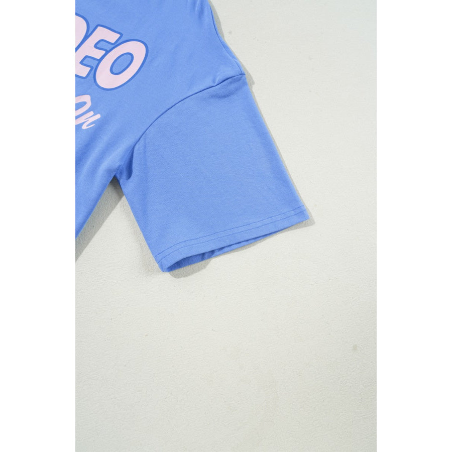 Graphic Round Neck Short Sleeve T-Shirt Apparel and Accessories