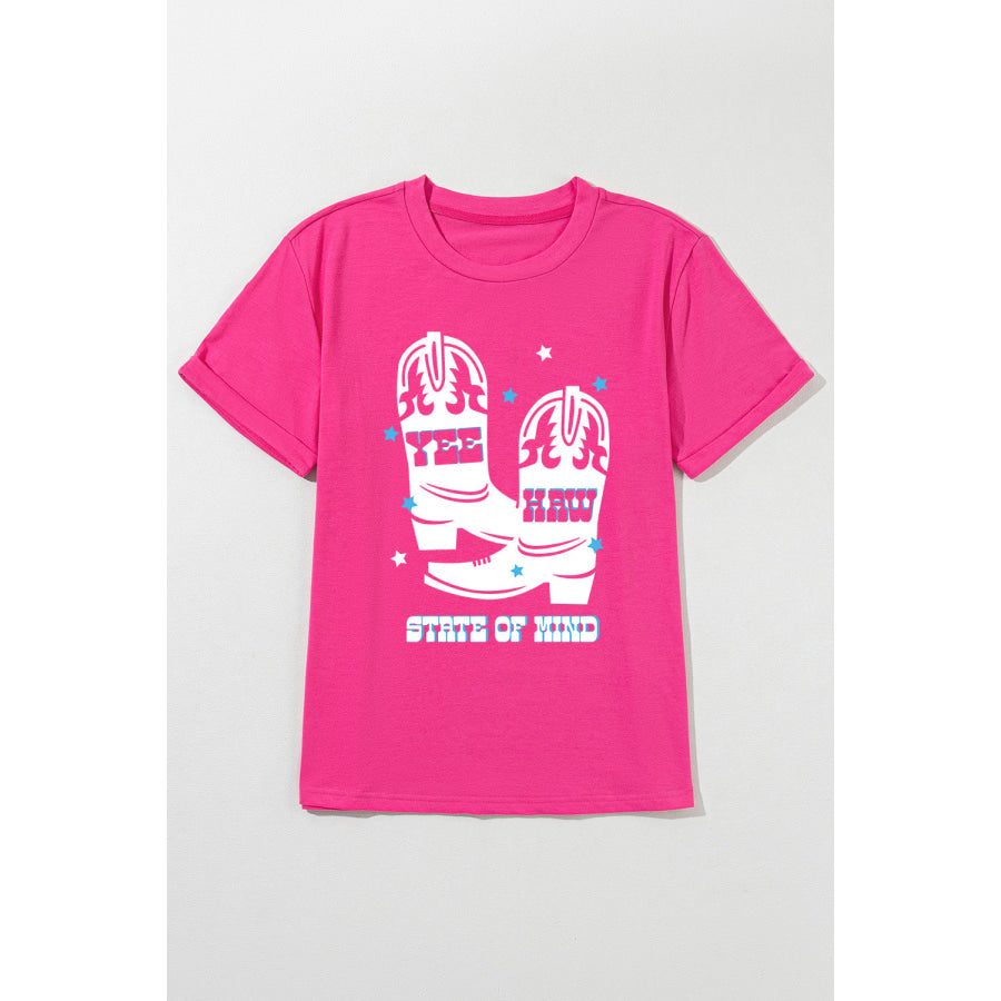 Graphic Round Neck Short Sleeve T-Shirt Apparel and Accessories