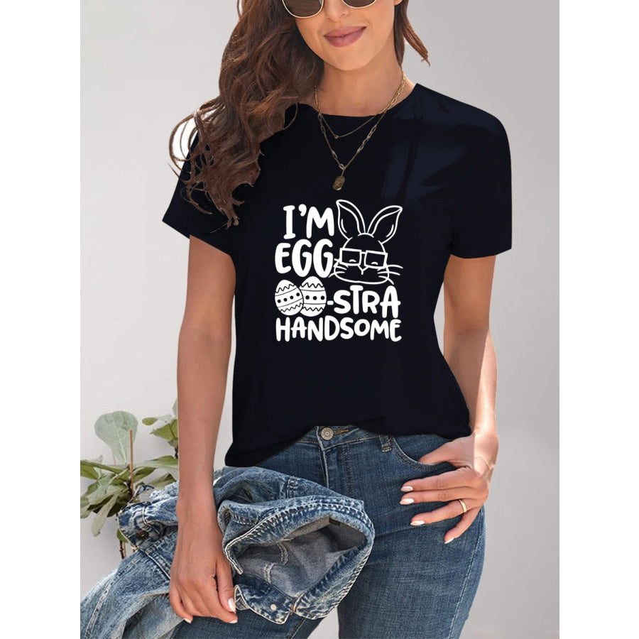 Graphic Round Neck Short Sleeve T - Shirt Apparel and Accessories