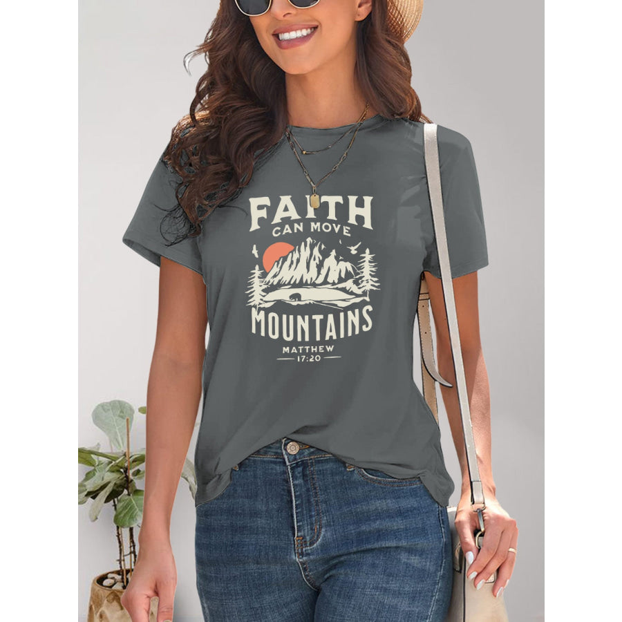 Graphic Round Neck Short Sleeve T - Shirt Apparel and Accessories