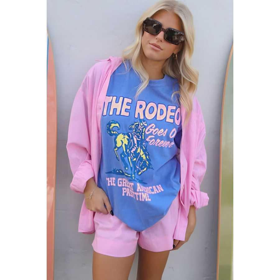 Graphic Round Neck Short Sleeve T-Shirt Apparel and Accessories