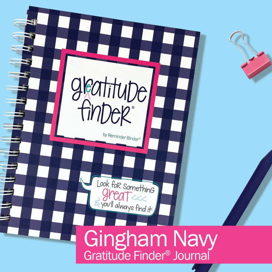 Gratitude Finder® Gift Kit Gingham Navy Bundle Gratitude