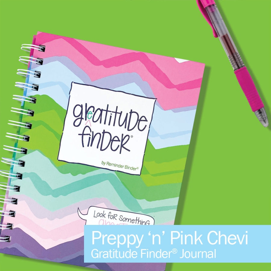 Gratitude Finder® Journals Preppy ’n’ Pink Chevi Gratitude