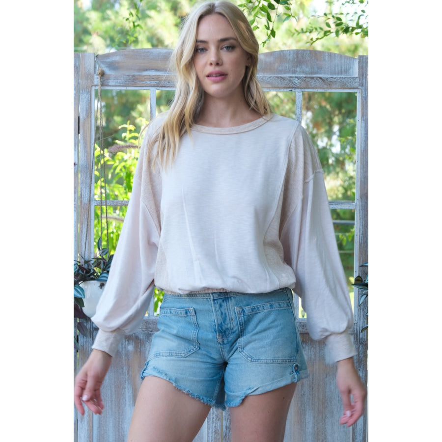 Hailey & Co Rib and Two Tone Knit Mixed Top Apparel and Accessories