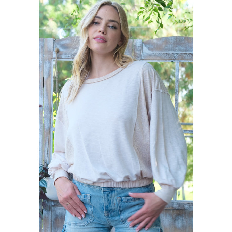 Hailey & Co Rib and Two Tone Knit Mixed Top Apparel and Accessories