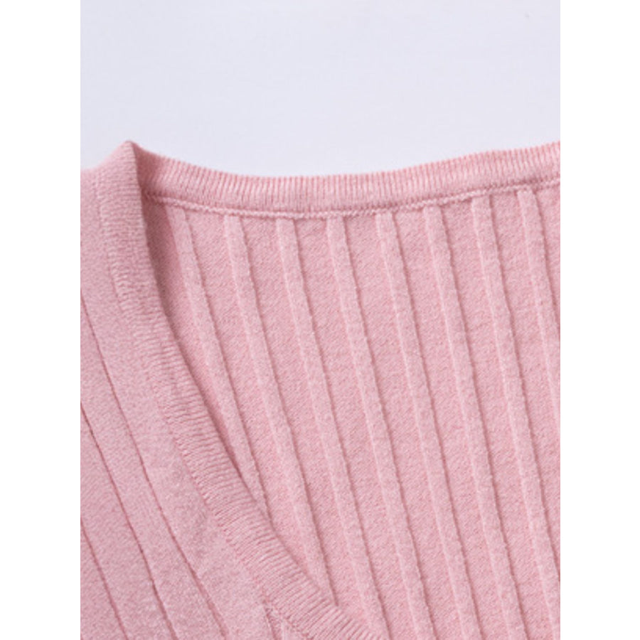 Half Button Scoop Neck Short Sleeve Knit Top Apparel and Accessories