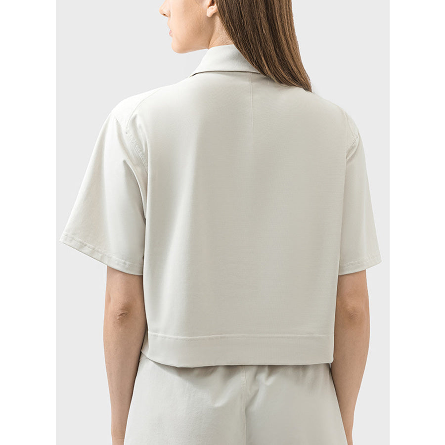 Half Button Short Sleeve Active T-Shirt Apparel and Accessories