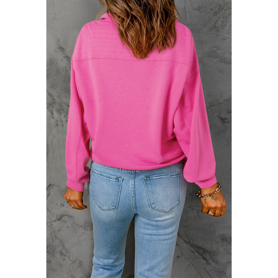 Half Snap Long Sleeve Sweatshirt Apparel and Accessories