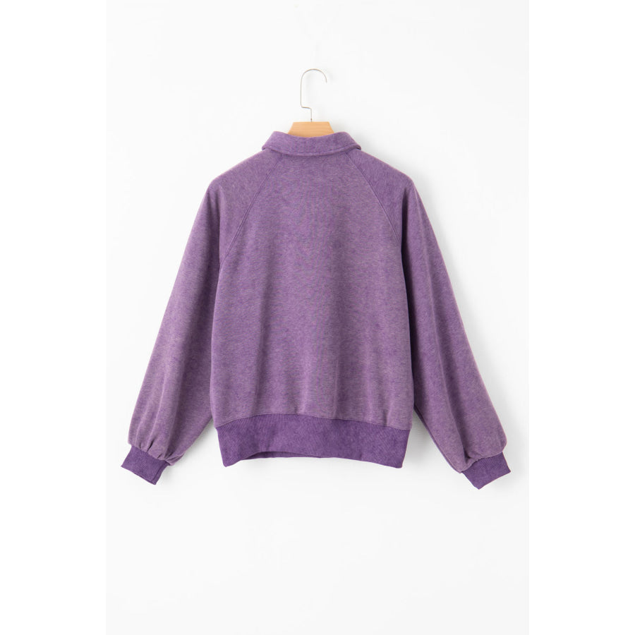 Half Snap Long Sleeve Sweatshirt Apparel and Accessories